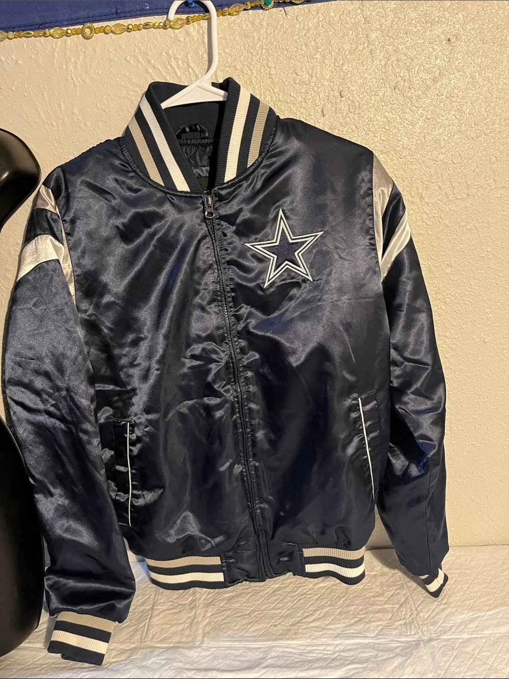 NFL Navy and White Kids Puffer Jacket with Star Logo